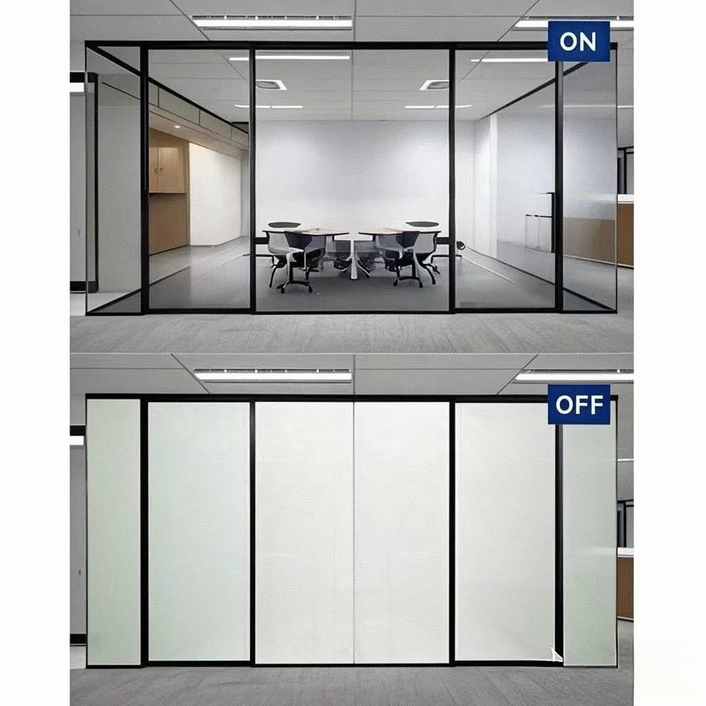 Efecto transparente/opaco en una sala de juntas